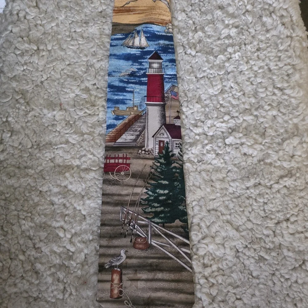 Vintage Tango By Max Raab Americana Series Barneget Bay CIRCA 1800 Men's Tie